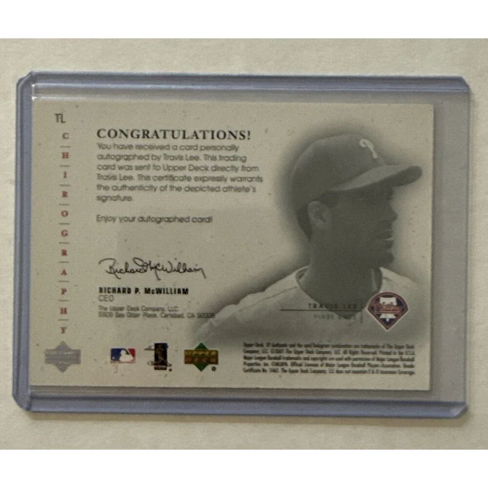 Upper Deck 2000 SP Authentic Chirography Travis Lee Auto Phillies #TL